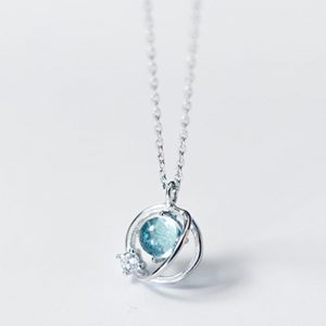 Blue Pendant 925 Sterling Silver Necklace - Modakawa Modakawa